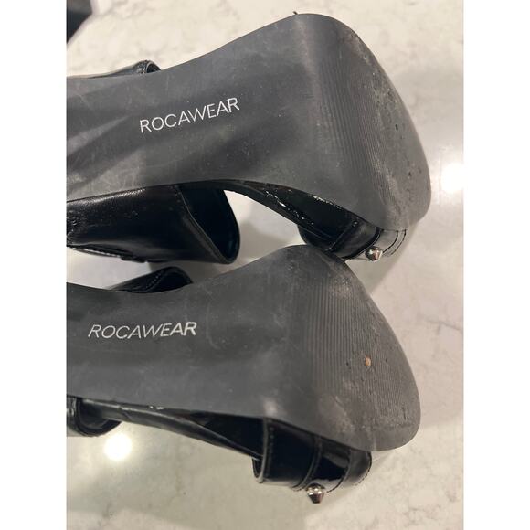Rocawear Women’s Leather Studded Stiletto Heels Fairy Evening Goth Size 10 Black - Picture 7 of 7